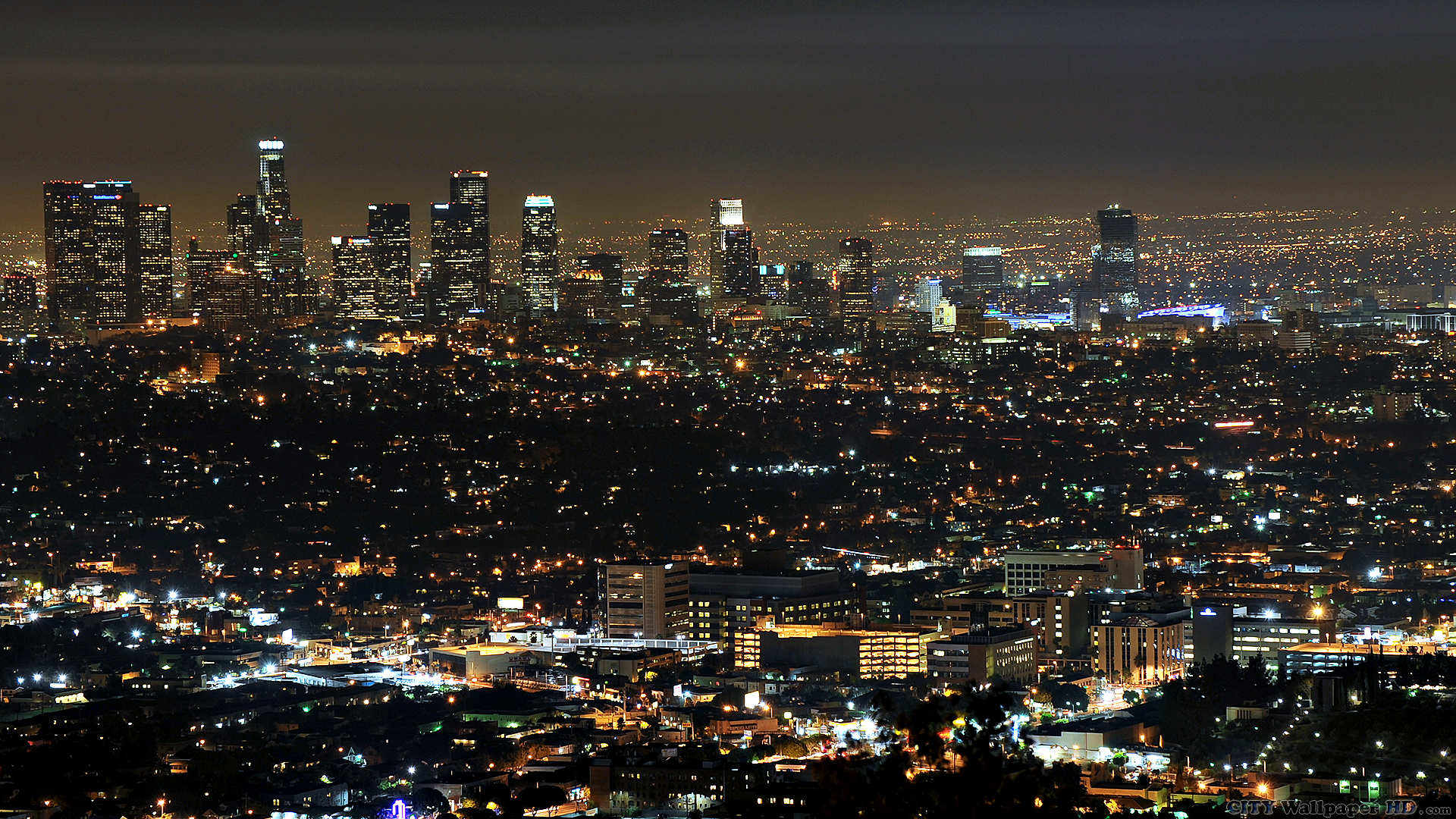 Night lights of Los Angeles. HD pictures cities for ios. Los angeles