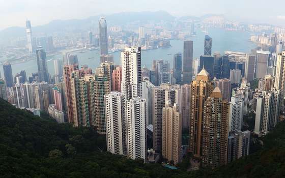 Vista dall'alto di Hong Kong.