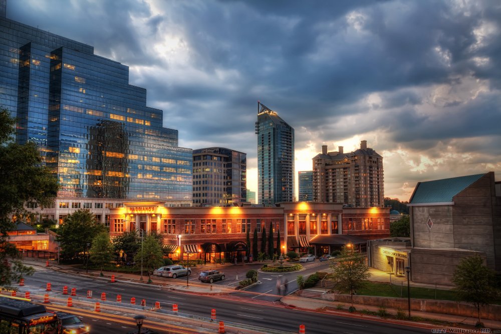 Papéis de Parede com cidade moderna arquitetura expressiva Atlanta.
