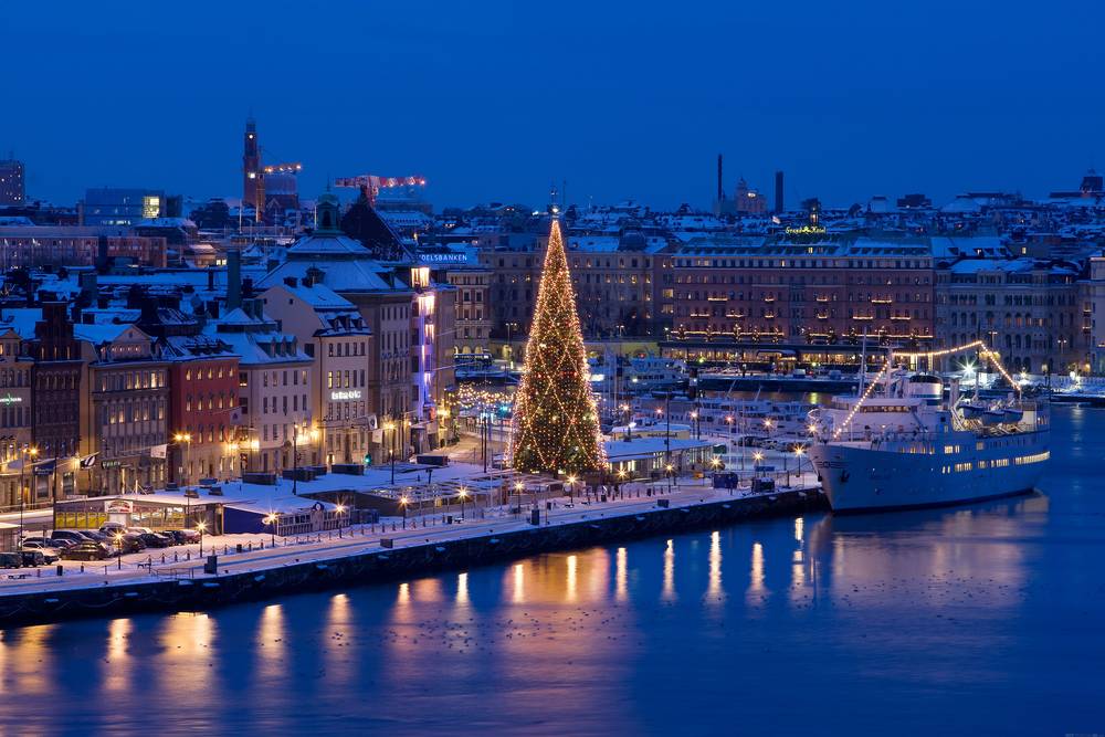 Carta da parati di Capodanno a Stoccolma.