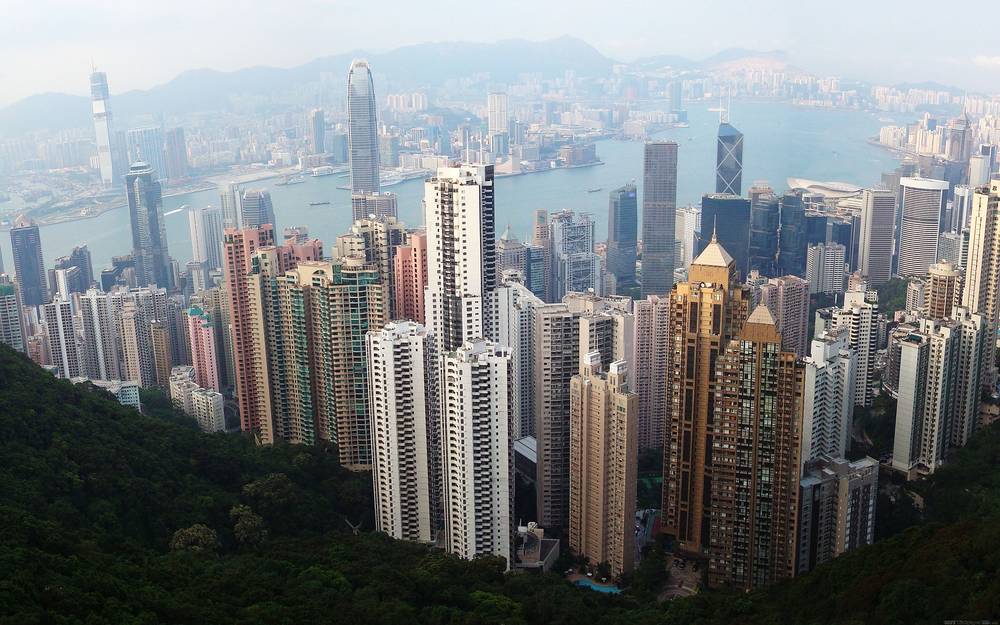 Vista superior de Hong Kong.