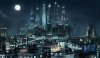 Cool wallpaper with magnificent and beautiful metropolis, sunk in gloom of night.