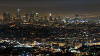 Lumières de la nuit de Los Angeles.